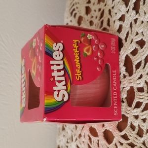 Skittles Strawberry pink scented candle nib